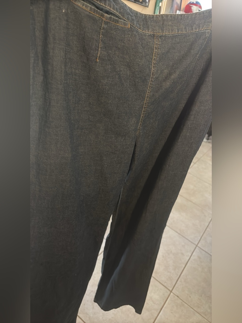 Isaac Mizrahi Black Wide-Leg Chinos